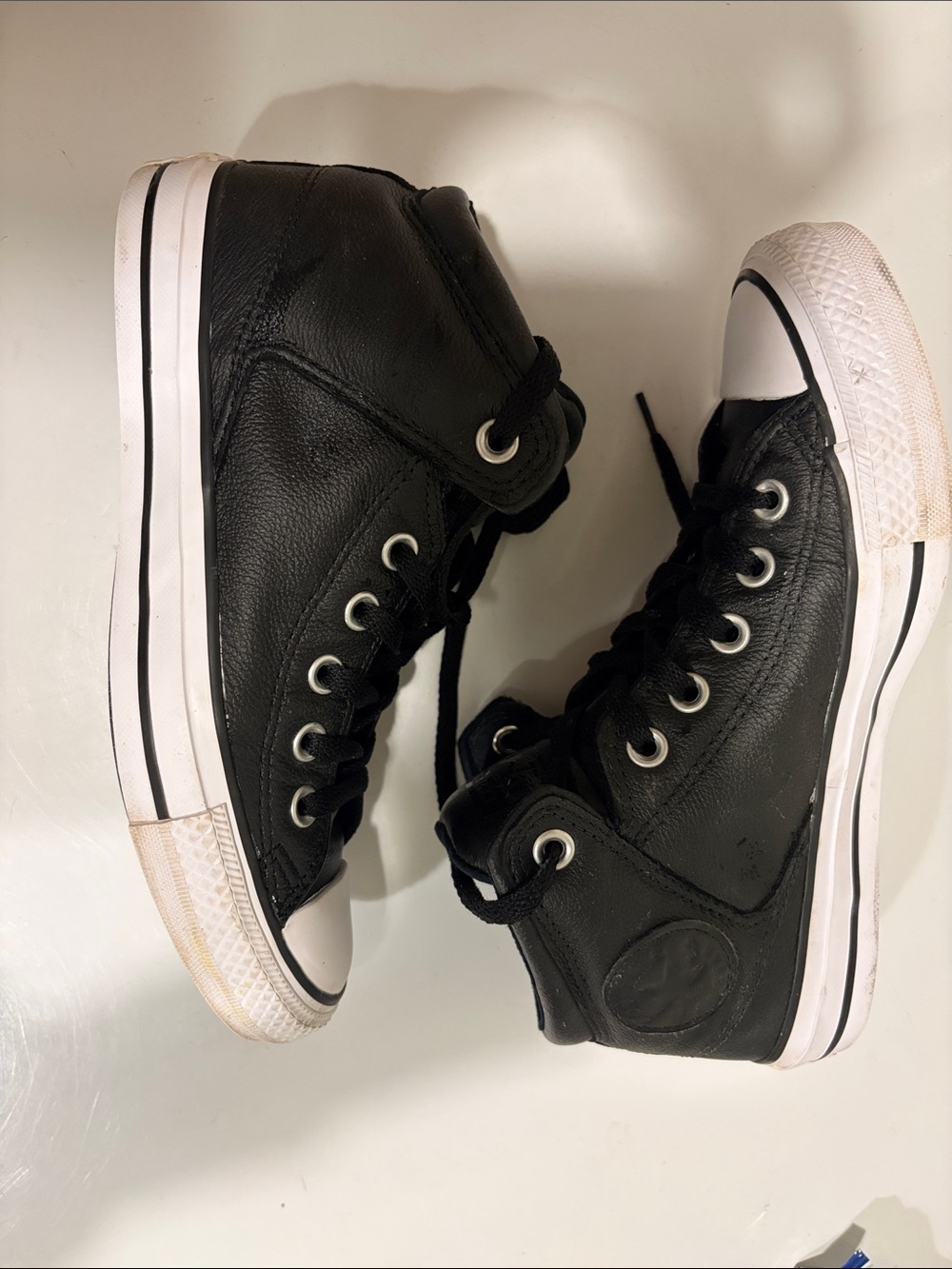 Converse Black Leather High-Top Sneakers